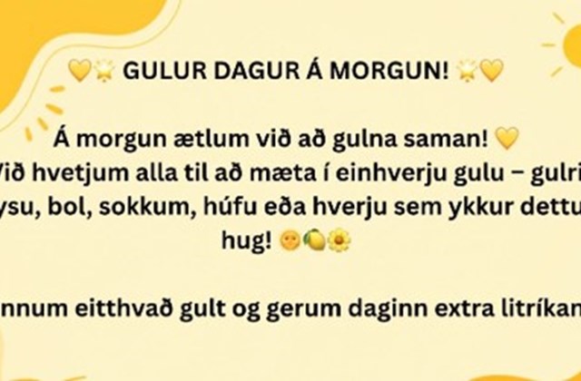Gulur september fimmtudaginn 10. sept