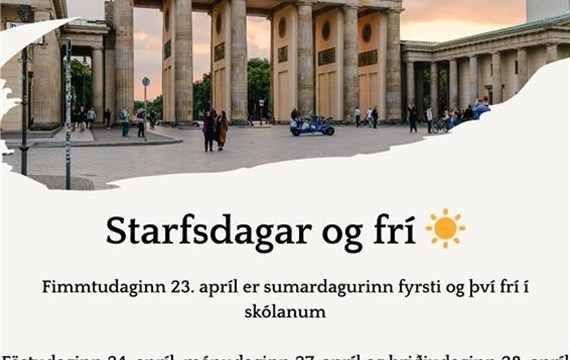 Starfsdagar og frí