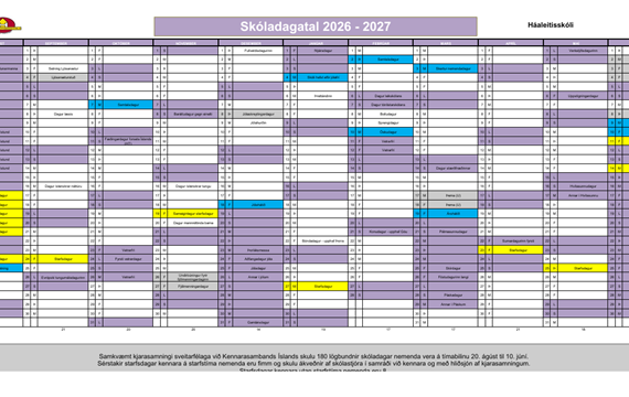 Skóladagatal Háaleitisskóla 2026–2027