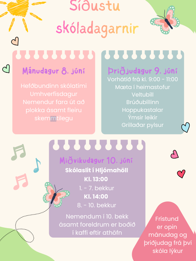 Síðustu skóladagar með frístund
