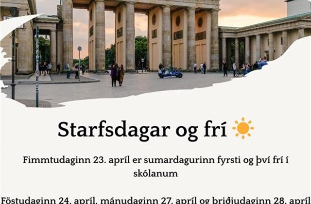 Starfsdagar og frí