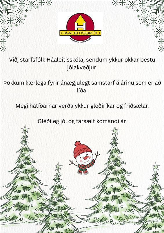 Jólakveðja frá starfsfólki Háaleitisskóla
